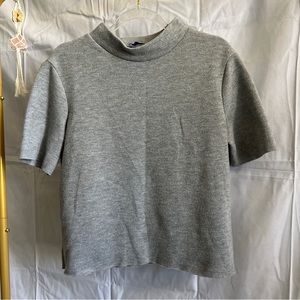 ZARA Grey Mock neck Top